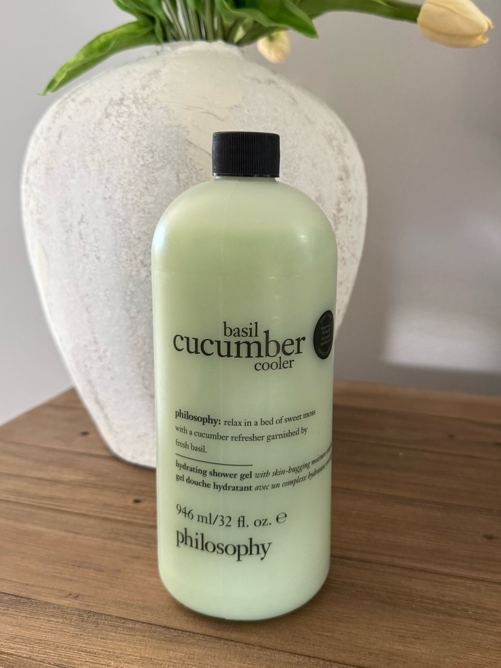 32-oz super-size basil cucumber cooler shampoo, bath, and shower gel